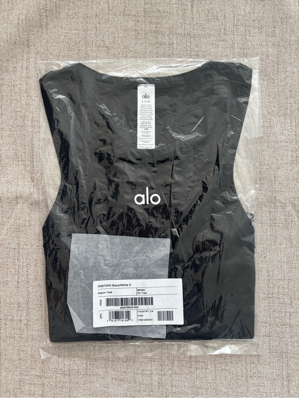 ALO Yoga Black Aspire Tank